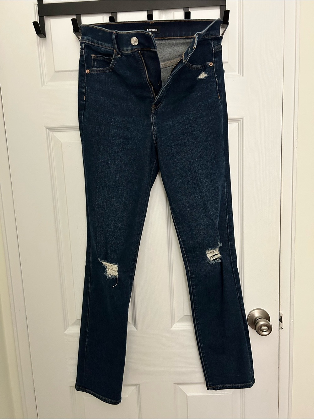 Express Dark Wash Slim High Rise Jeans